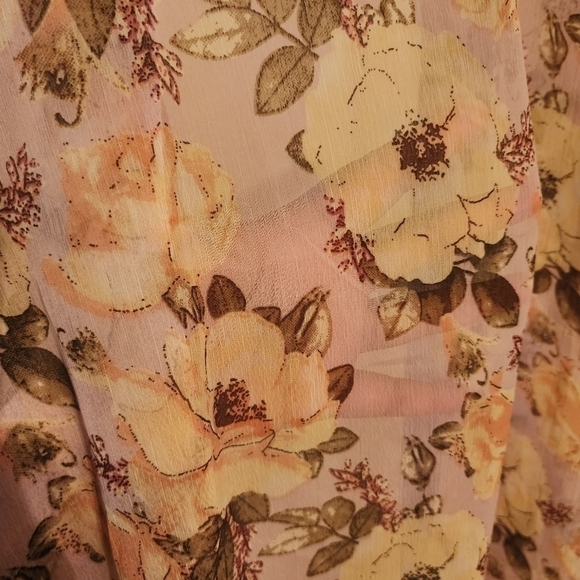 Steve Madden Long Sheer Lavender Floral Kimono Cardigan w/ Pockets One Size NWT - Picture 10 of 12